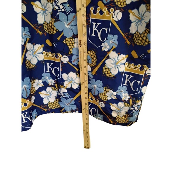 Kansas City Royals Men's Size M Minit Mart Blue Hawaiian MLB Stadium Shirt - Picture 4 of 9